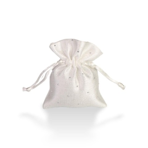 SACCHETTO BIANCO PC STRASS 8X10CM